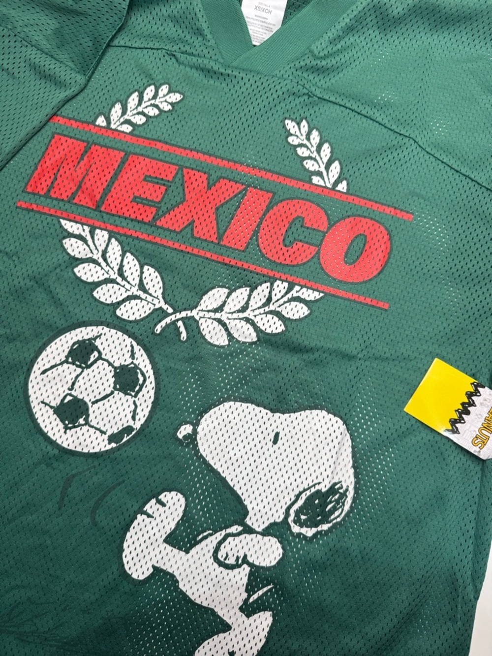 Peanuts Green Mexico Snoopy Soccer Graphic Jersey - Picture 2 of 5